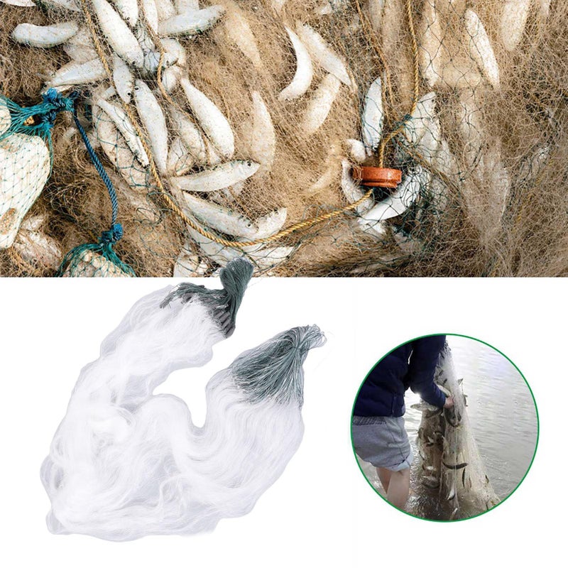 TOPINCN 50m Length 1.5m Height 3 Layers Fishing Net Nylon Monofilament Cast Net Outdoor Hand Throw Fishing Mesh Bait Trap Fish(3 Finger) - Image 3